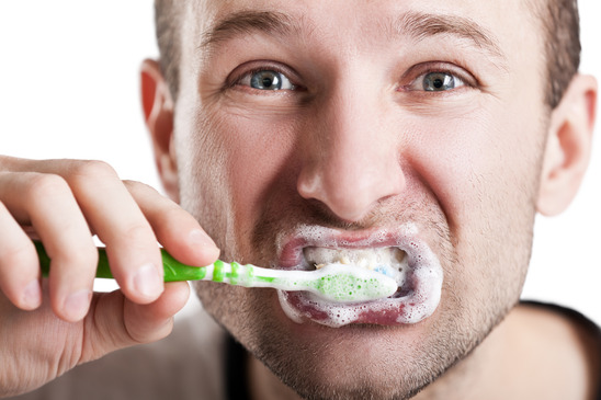 aggressive teeth brushing